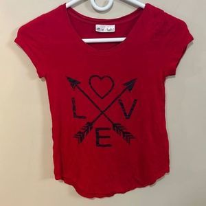 Girls  Size M “ Love “ T- Shirt Lightly Used Perfect Condition NO stains.